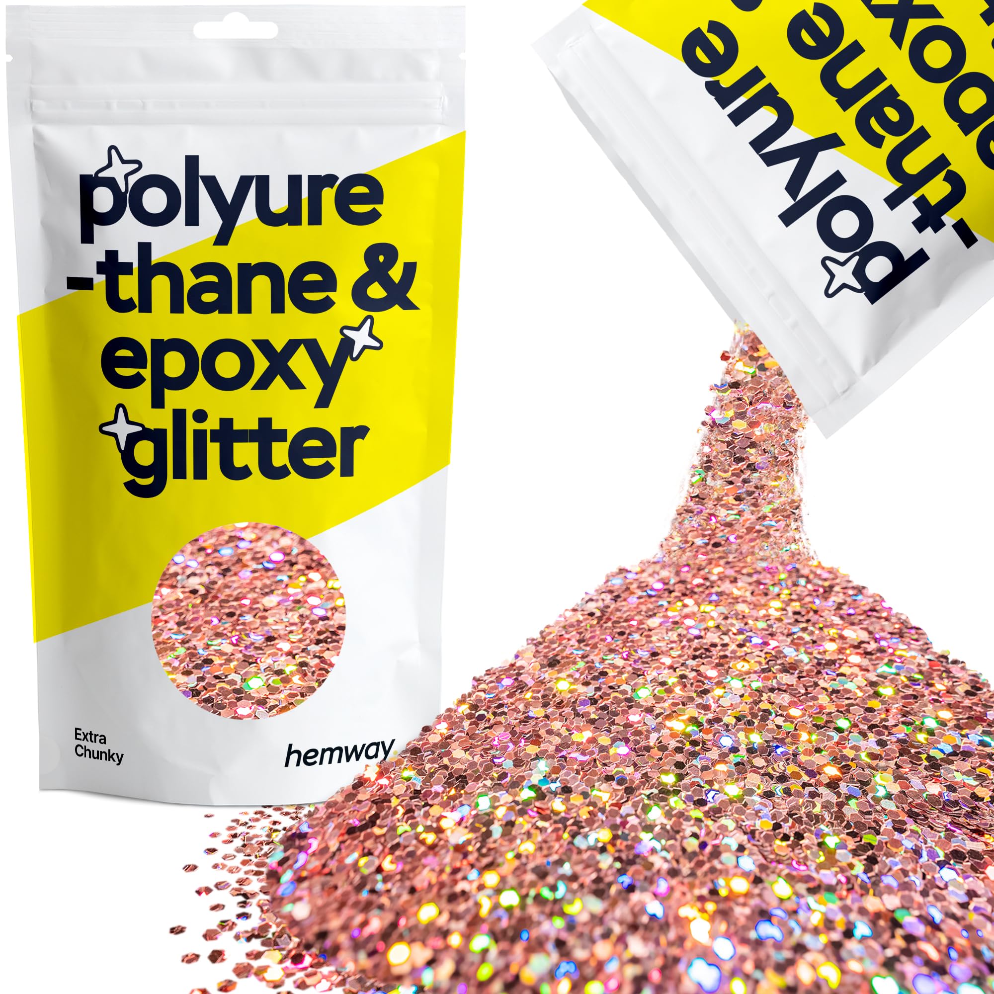 Hemway Resin Glitter Bronze Brown 100g Super Chunky | Polyurethane & Epoxy Glitter for Resin Crafts, Tumblers, Coasters, Floor & Table Art — view 173