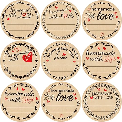 Miniatura 8 de Fancy Land 500Pcs Homemade with Love Stickers with Lines Jar Canning Labels for Baked Packaging Cookie Bags Roll 2”