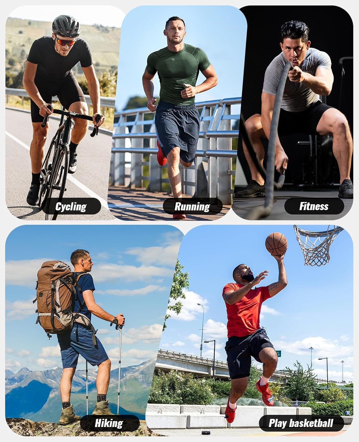 Niksa Men's Compression Shirts 2 Pack, Short Sleeve Athletic Compression Tops Cool Dry Workout T Shirt - Image 5