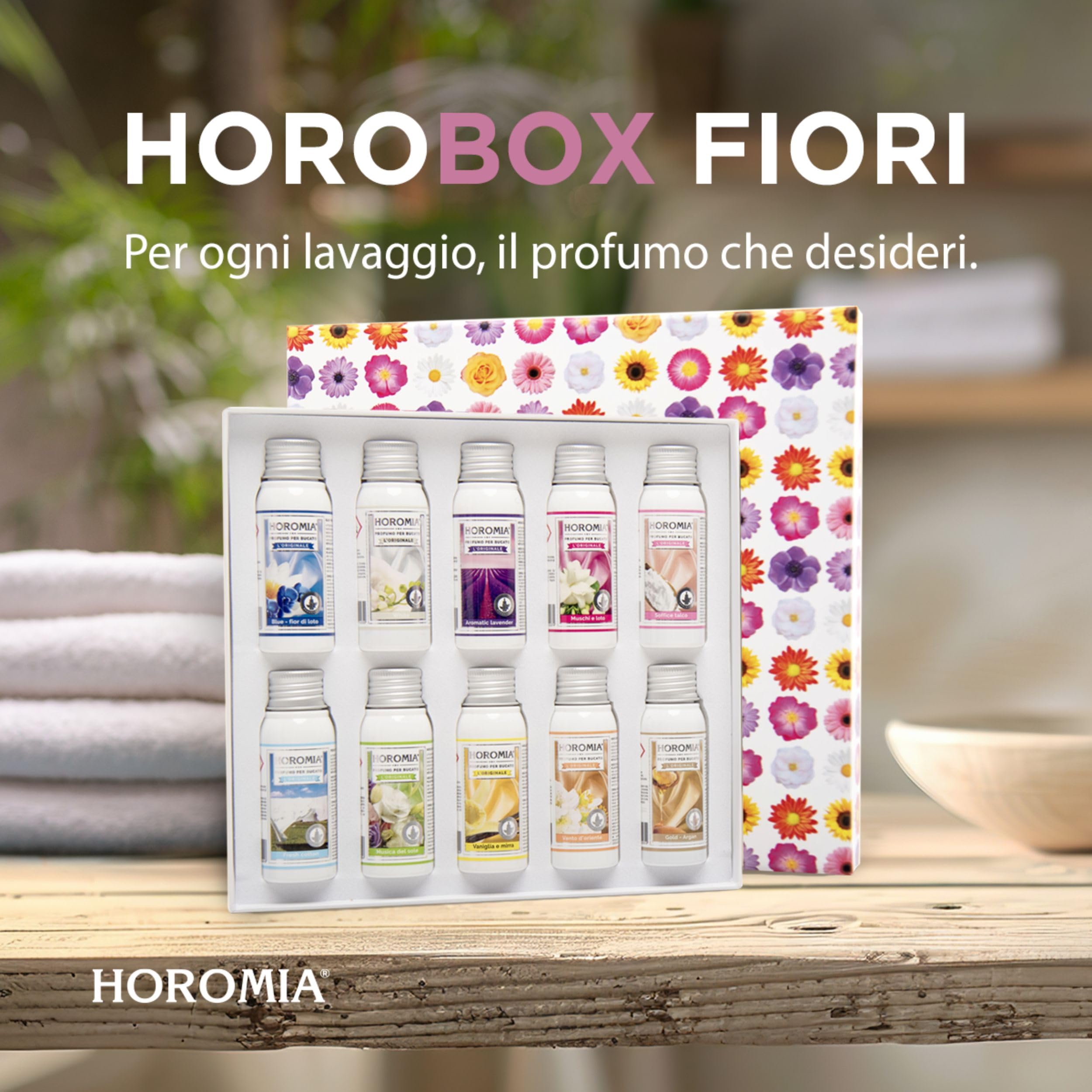 Horomia Horobox Fiori Profuma Bucato - 10 Flaconi da 50ml