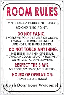 Funny Room Rules For Teen Girls Trendy Stuff, Room Decor For Teen Girls And Teen Boy Cool Stuff Metal Tin Signs Man Cave Garage Bar12 X 8 In
