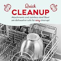 Vista 5 de DASH Tilt-Head 3.5qt Stand Mixer 12 Speeds with Paddle, Dough Hook, and Whisk Attaachments- Forged Iron