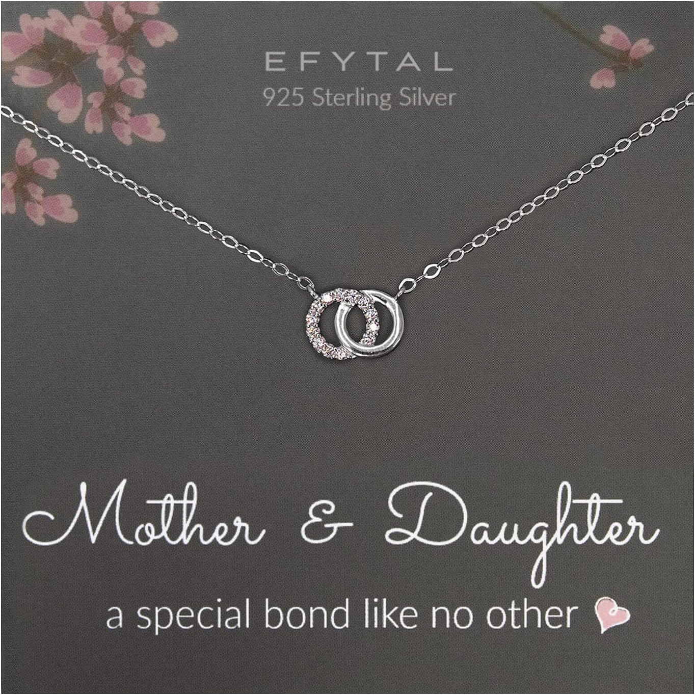 Amazon.com: EFYTAL Sterling Silver Mother Daughter Necklace, Gifts for ...