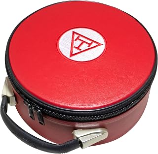 Masonic Royal Arch Chapter Crown Cap/Hat Case Red, Embroidered Triple Tau