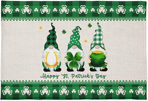 Miniatura 3 de Tapete de baño de gnomos de San Patricio, tapete de baño de microfibra suave y absorbente, tapete antideslizante para el piso, alfombra de búfalo a