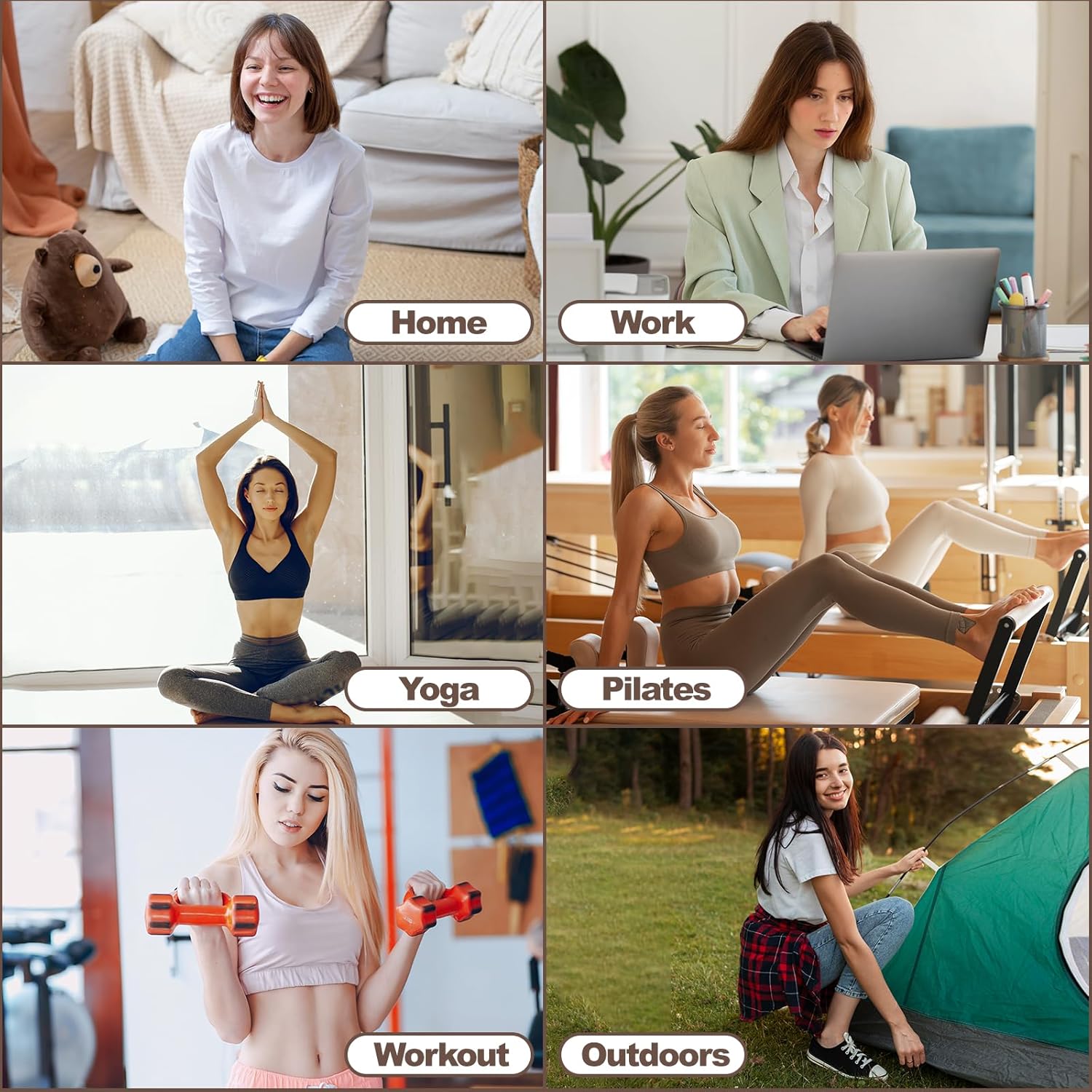 BONANGEL Pilates Socks with Grips for Women, 3 Pairs Womens Non Slip Grippy Cute Cotton Yoga Ballet Barre Workout Socks - Image 6