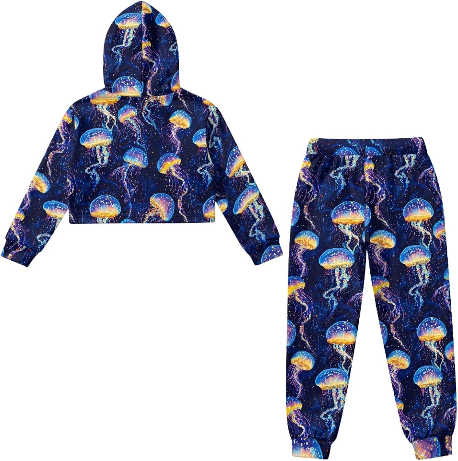 HUIACONG Girls Long Sleeve Sweatsuits for Kids Hoodie and Sweatpants Set