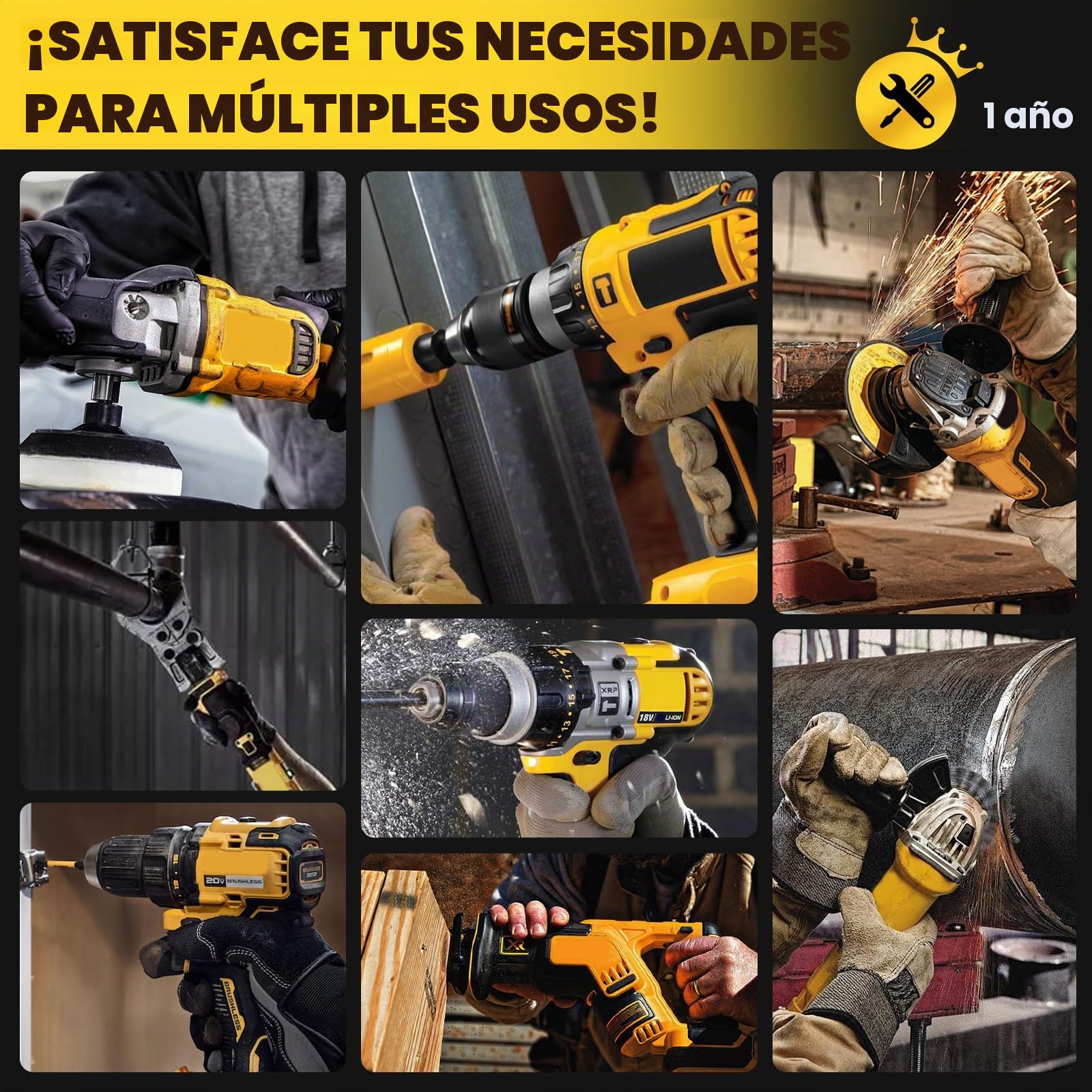 2×18 V 5,0 Ah DCB184 Batería para Dewalt 18 V 5,0 Ah Batería DCB184 DCB180 DCB181 DCB182 DCB200 DCB201 DCB201-2 DCB200-2 DCB204-2 Herramientas eléctricas compatibles (Noir)