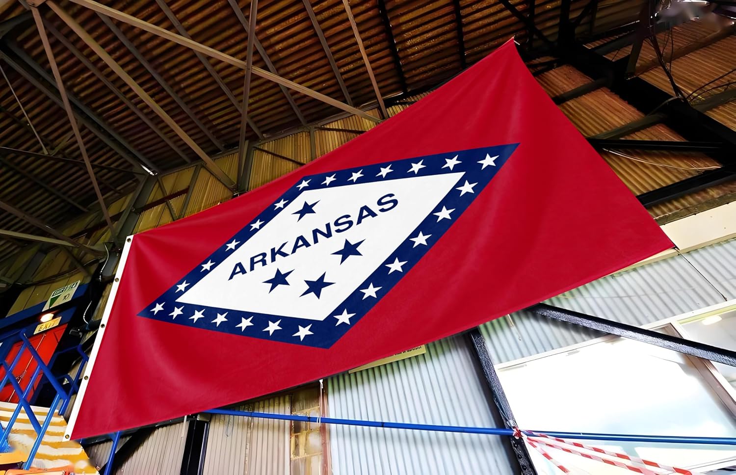 Arkansas State Extra Large Flag 6x10FT AR Giant Flag Polyester Vivid Color Fade Resistant With 3 Brass Grommets For Arkansas Themed Festival Events Party Decoration Indoor Outdoor (AR, 6x10FT)