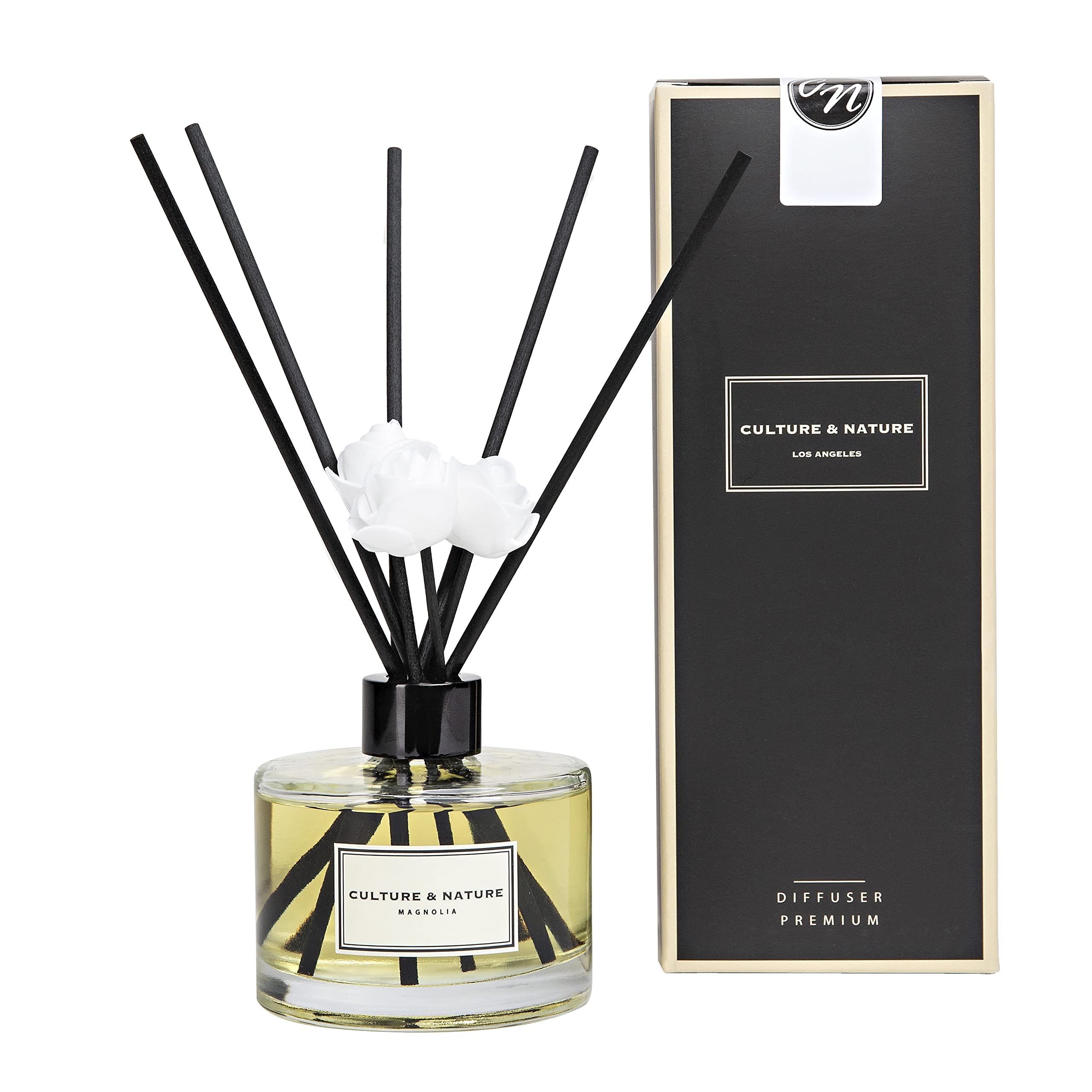 CULTURE & NATURE Reed Diffuser 6.7 oz (200ml) Magnolia Scented Reed Diffuser Set