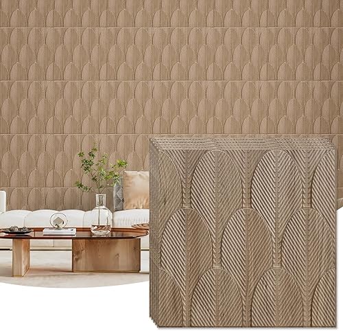 STICKGOO 12 paneles de pared 3D para despegar y pegar, diseño de cactus, 19.7 x 19.7 pulgadas, paneles de pared de PVC con cinta de doble cara,