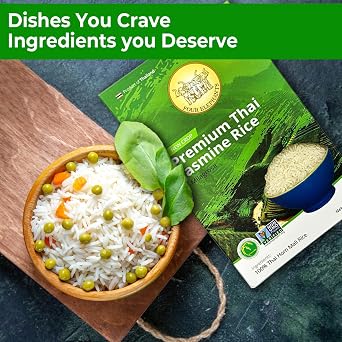 5 Pounds (LBS) Premium Thai Hom Mali Jasmine Rice | Endorsed By Pro Chefs | Four Elephants Brand | DIY Friendly Cooking Instructions Packaging