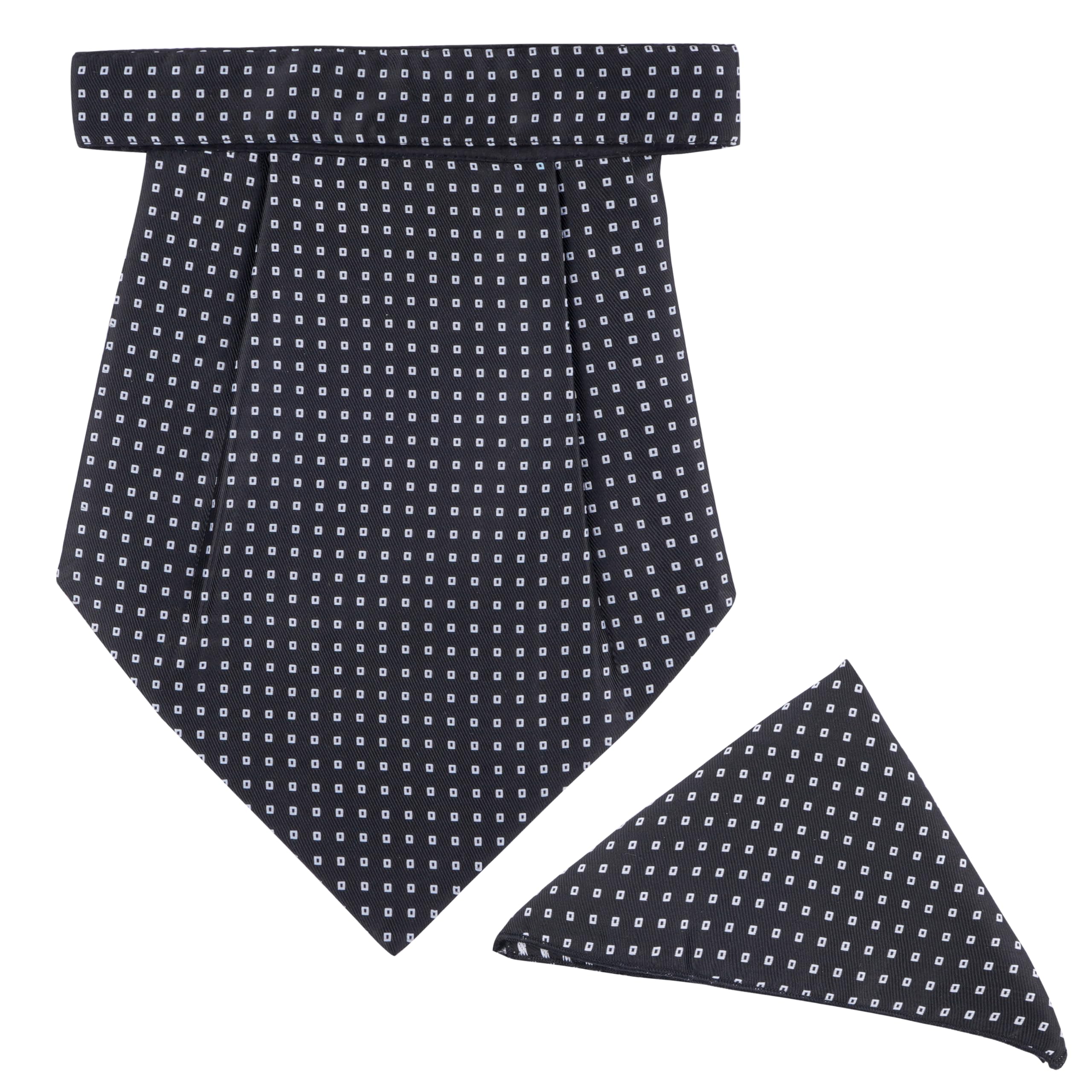 Rajput Men's Cravat - 100% Polyester Microfiber Cravats With Pocket Square, Casual Accessory (White Dotted)(Pack Of 2)-image-14