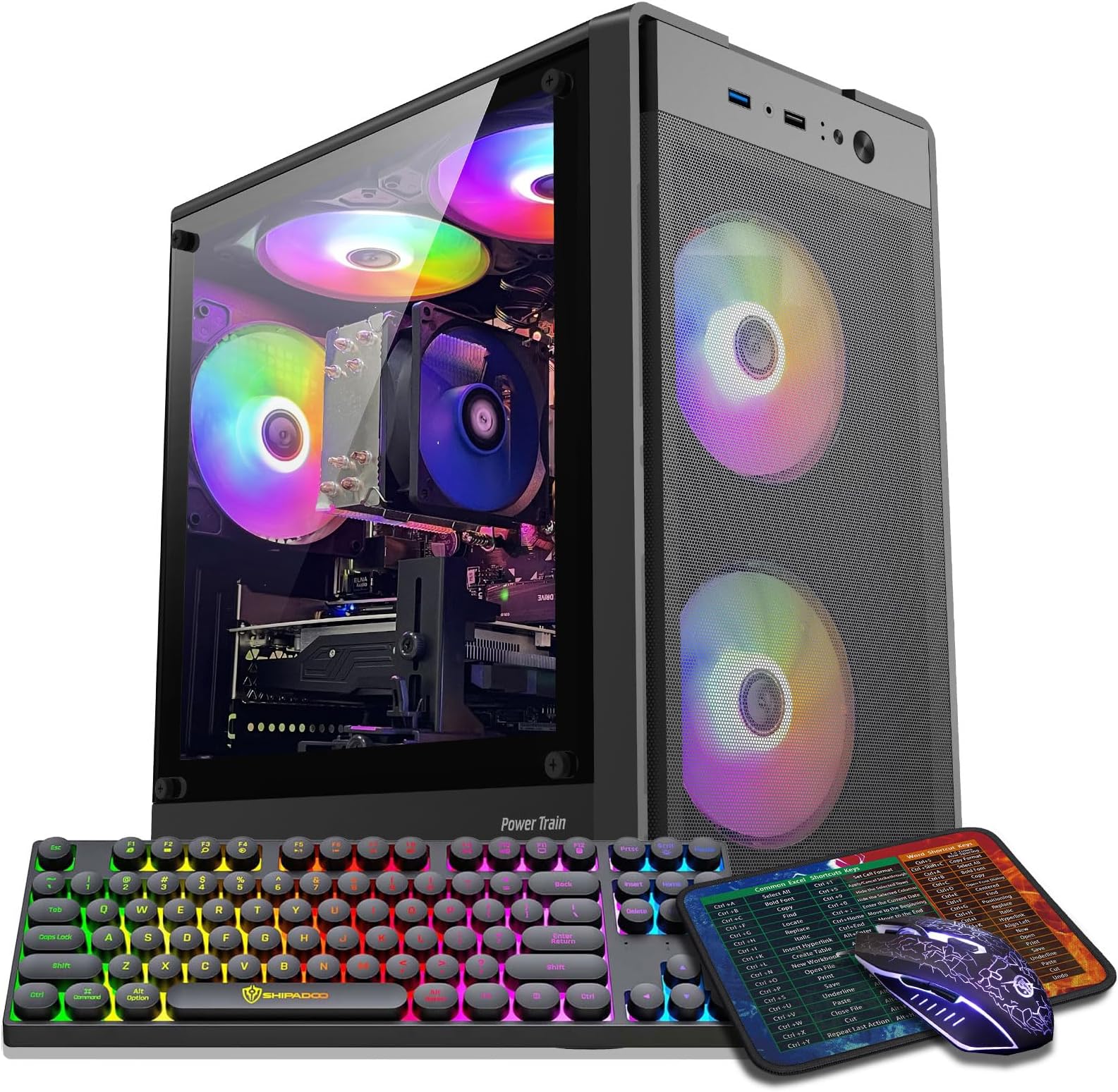 ZER-LON Gaming PC Desktop, Prebuilt Gaming Computer with Intel Core I7 up to 3.9 GHz, GTX 1050Ti 4G, 16G DDR4 RAM, 1TB NVME SSD, ARGB Cooling Fan,Supply WiFi Support
