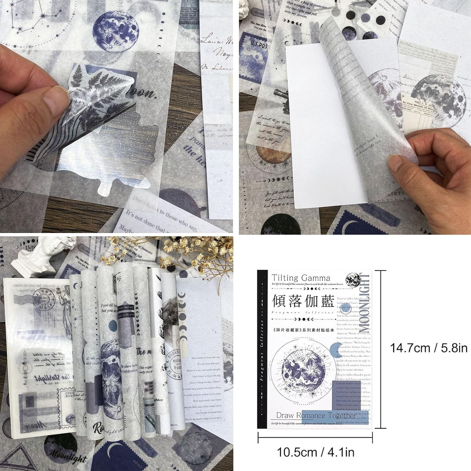 Aesthetic Planet Vintage Washi Stickers - 180pcs Ephemera Sticker Book for Scrapbooking, Journaling & Junk Journal Supplies image 4
