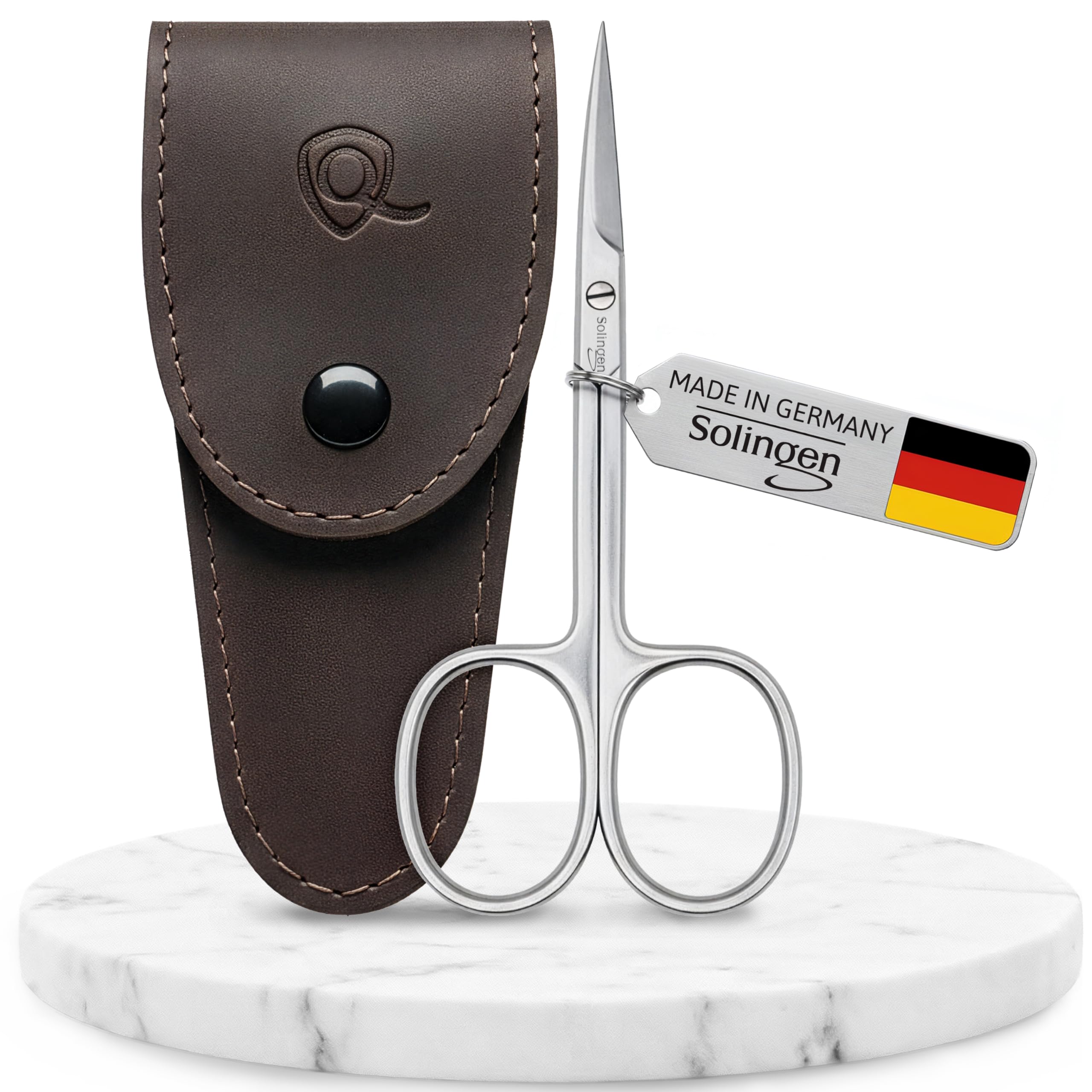 Solingen Germany Cuticle Scissors - Curved Blade, Scissors Germany - Pedicure Beauty Grooming Kit for Eyebrows, Eyelashes, Dry Skin - Nail Sicssors