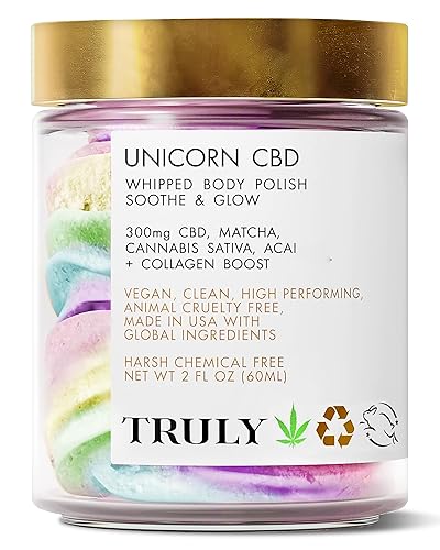 Truly Beauty Unicorn - Esmalte corporal batido con chía, acai y rosa, manteca corporal batida con karité para mujeres, crema de mantequilla corporal