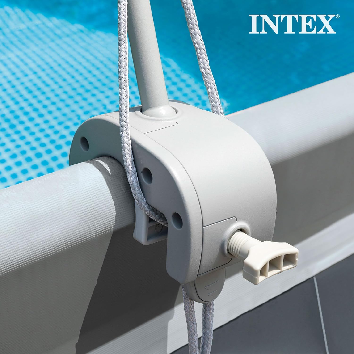 Intex 28054E Protective UPF 50 Plus Easy to Install Waterproof Canopy Cover for 9 Foot or Smaller Rectangular Swimming Pools, Grey