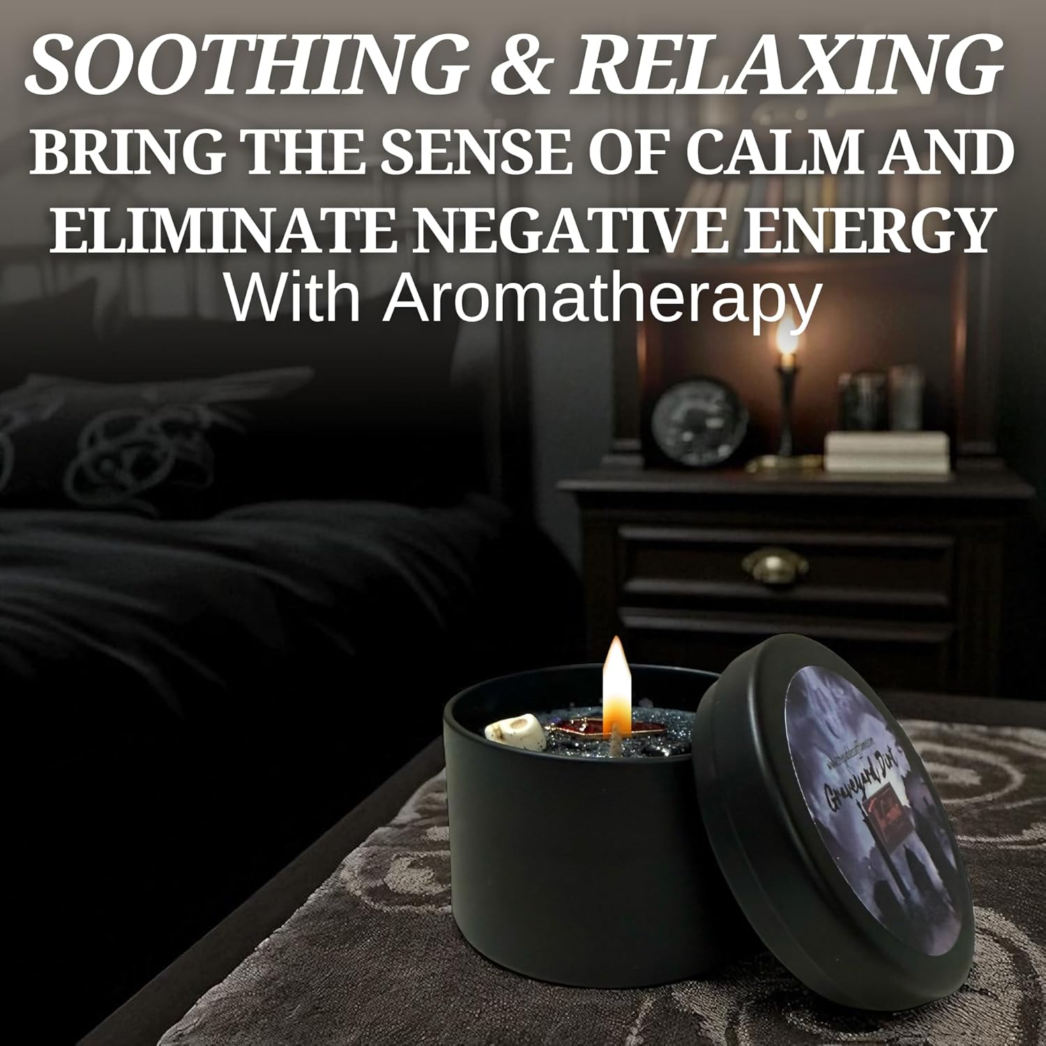 Graveyard Dirt Spiritual Spell Candle for Necromancy, Protection and Banishing|Remove hexes and Bad luck | All Natural & Organic Coconut Wax Candle for House Energy Cleansing Purification (4oz) - Image 5