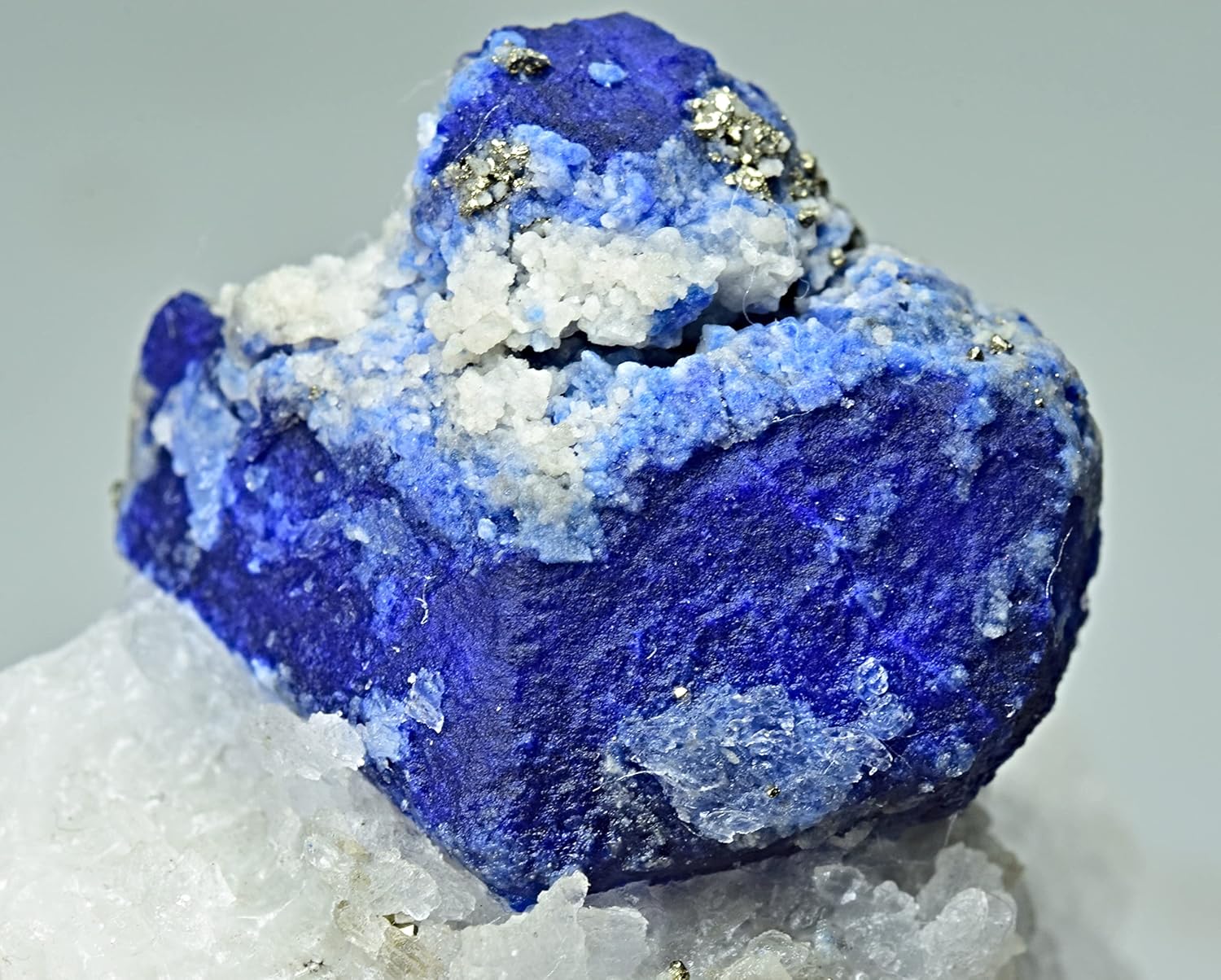 Lazurite Crystal Specimen Combined with Pyrite On Matrix 45 Gram