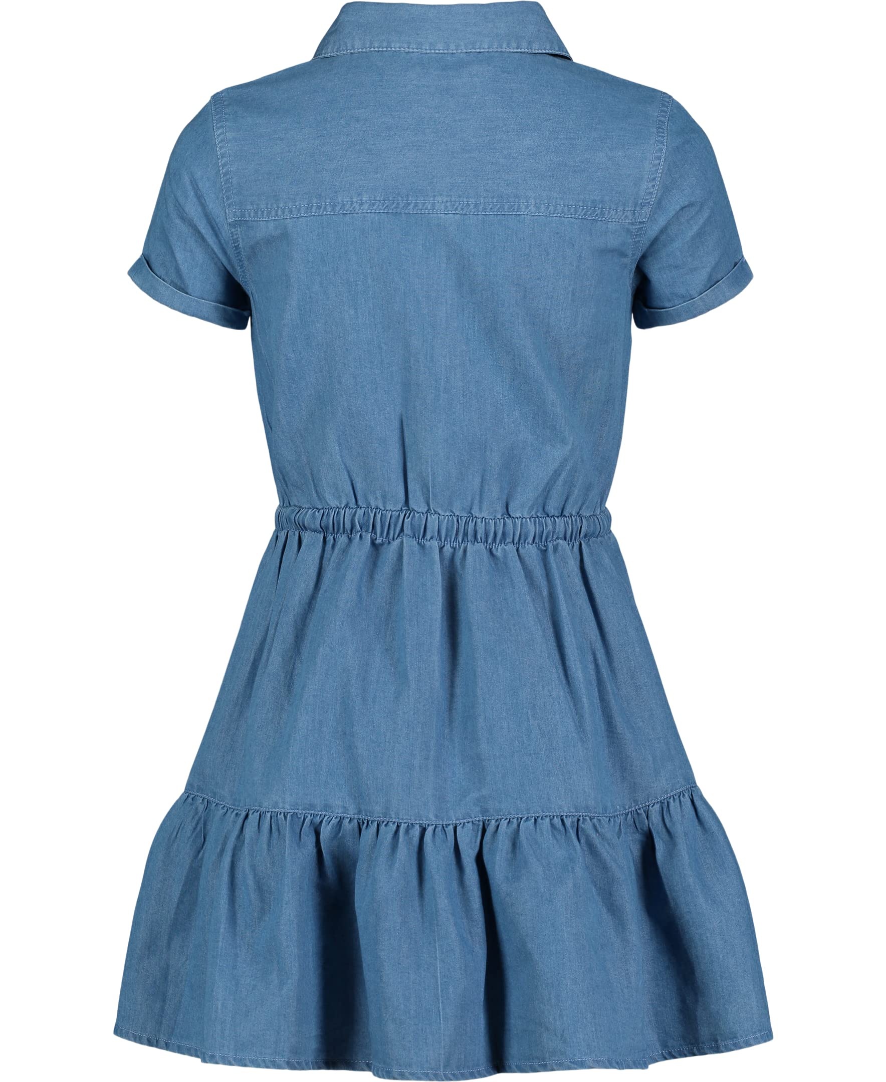 Tommy Hilfiger Short Sleeve Lightweight Denim Dress, Collared with Cinched Waist Vestito Bambina