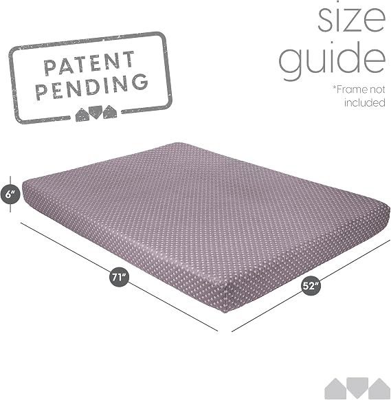 Milliard Memory Foam Futon Mattress Full Size (Frame Not Included) (Grey)