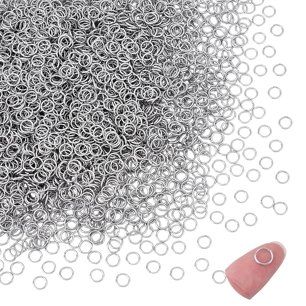 PH PandaHall 2800pcs 304 Stainless Steel Open Jump Rings 8mm O Rings Silver Jump Ring Jewellery Connector Ring for Jewellery Necklaces Bracelet Earrings Keychain, 18 Gauge
