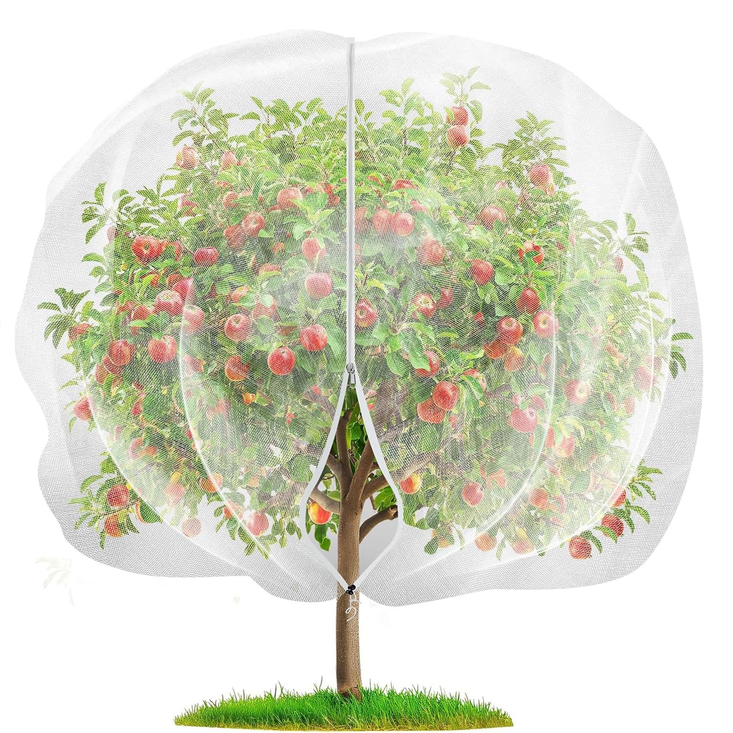 72 x 72 Inch Garden Netting Mesh for Plants, Fruit Tree Protect Cover Bag Fruit Cage, Insect Bird Barrier Netting Mesh with Zipper for Protection Plant Fruits Flower from Insect Bird Eating