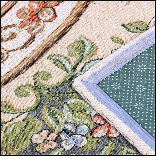 Miniatura 6 de Ukeler - Alfombra rústica con diseño floral para sala, dormitorio, comedor, Tradicional, Azul (luxury blue)