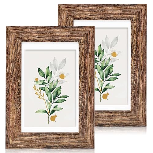Hongkee 5x7 Picture Frame Set of 2, Made of Real