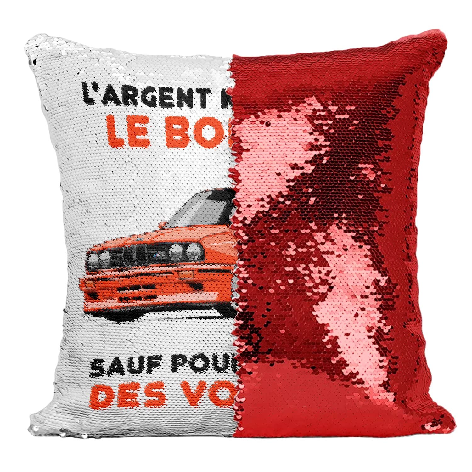 Coussin housse sequin paillettes rouge pour salon moderne et canapé design