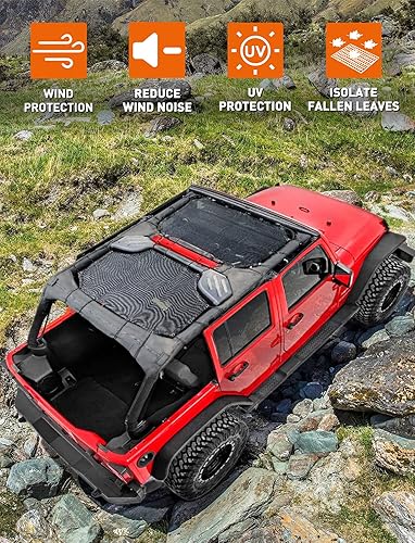 Miniatura 4 de Savadicar JK - Parasol de malla, protector solar de malla, bloqueador UV, pantalla de bikini compatible con Jeep Wrangler JKU 2007-2018 de 4