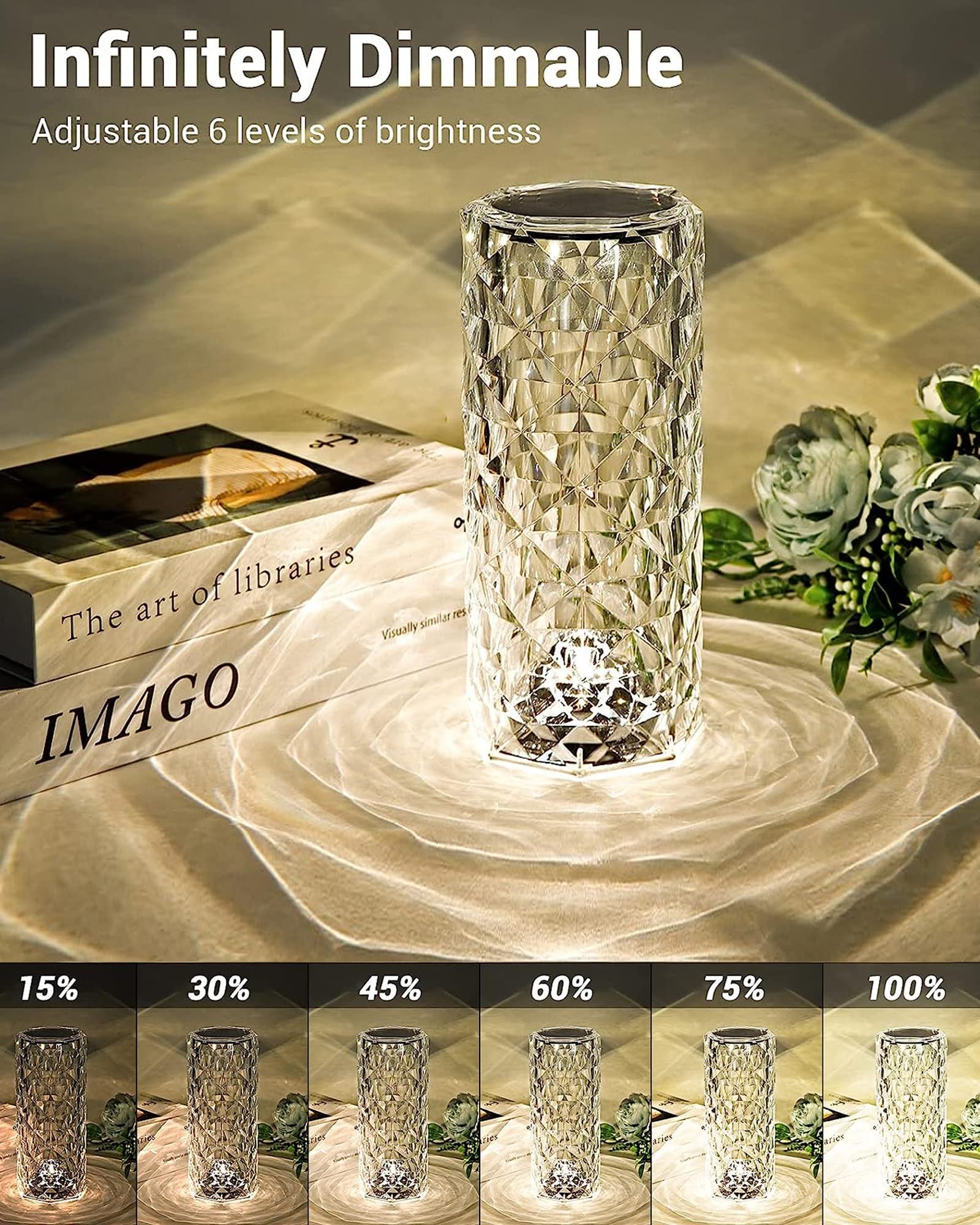 Homesake® Crystal Lamp, 16 Colors Crystal Diamond Table Lamp, Light Lamps, Lamps for Home Decoration, Touch Lamp, Home Decor Items, Remote Control Plug & Power - Image 7 thumbnail