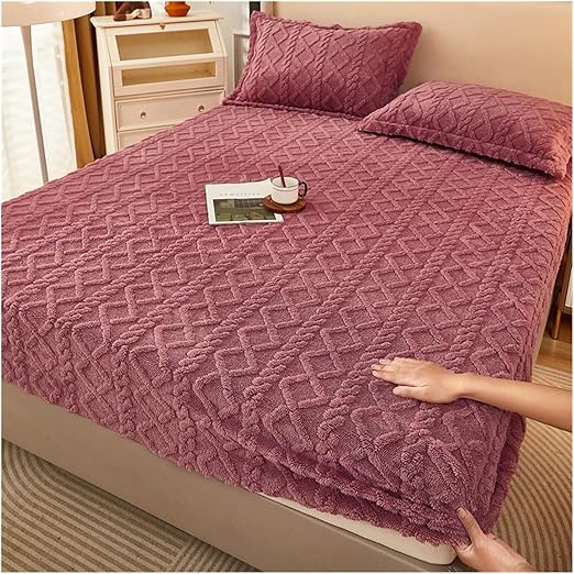 MCHDMI Winter Warm Bed Sheet Velvet Bedding Single Plush Drap De Lit 2