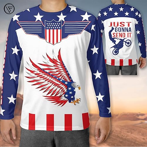 Miniatura 5 de LASFOUR Camiseta de motocross personalizada 3D para niños y jóvenes, camiseta de carreras de motocross para niños y jóvenes, camiseta de conducción