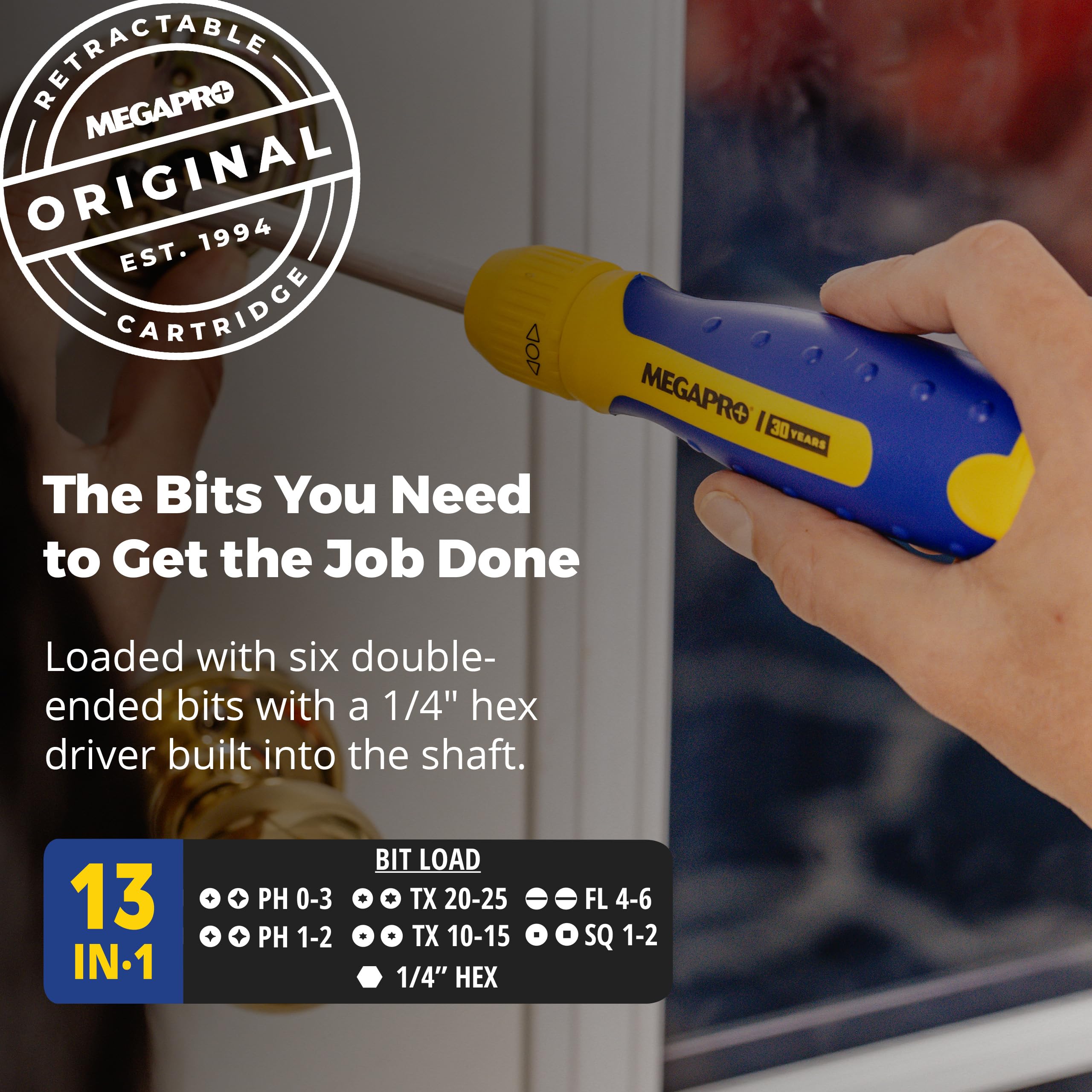 RATCHETING SCREWDRIVER - 13-in-1 Multi Bit Screw Driver w/ 
