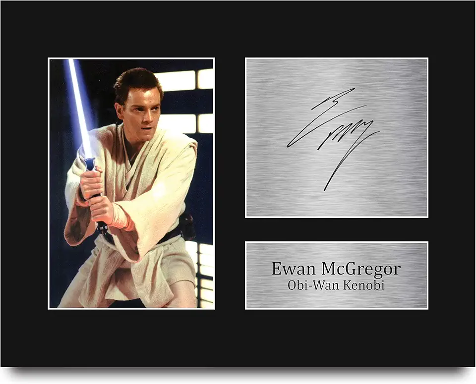HWC Trading Ewan McGregor Gift USL Signed Printed Autograph Star Wars Gifts Obi-Wan Kenobi Print Photo Picture Display - US Letter Size
