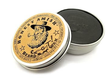 Honest Amish Extra Grit Beard Wax - Natural and Organic - Hair Paste and Hair Control Wax - 2 ounce (Pack of 2)