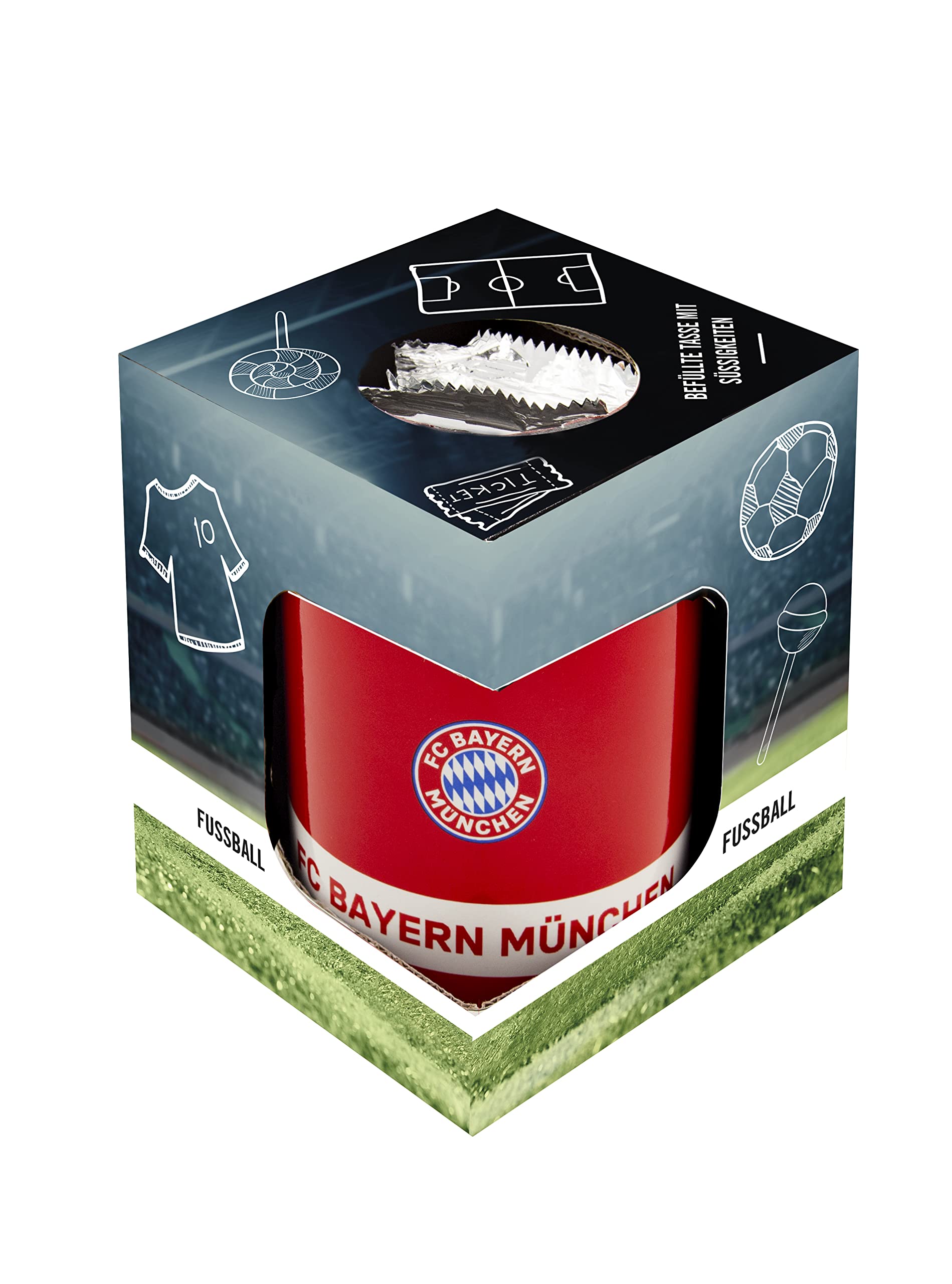 Tazza FC Bayern Monaco FCB piena di caramelle cialde al cacao 90 g