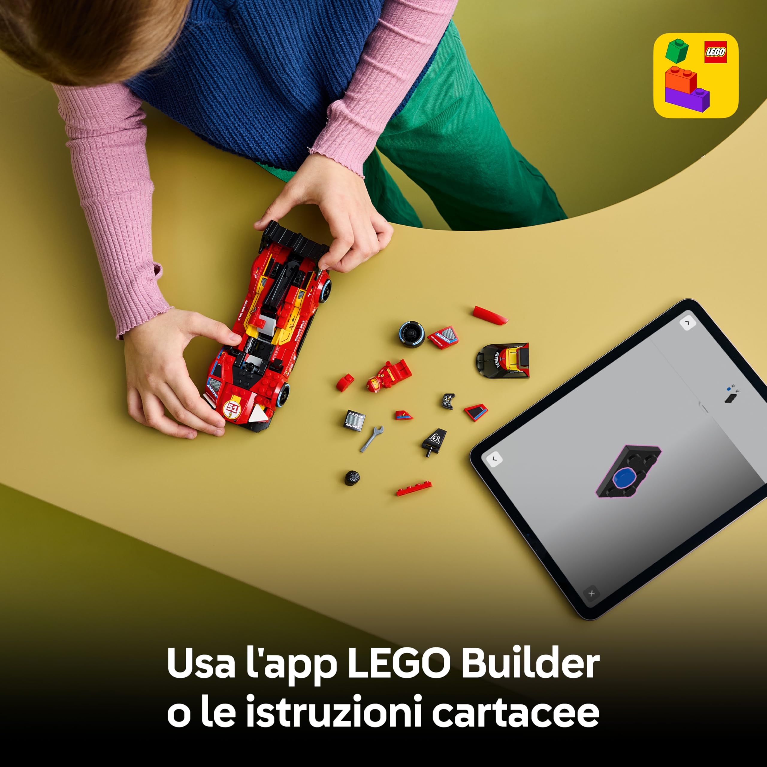 LEGO Speed Champions Ferrari 499P Macchina Giocattolo - Modello STEM di Auto da Corsa con Minifigure da Collezione - Gadget Sportivo Regalo per Bambini da 9 Anni in su e per Fan dei Motorsport - 77261
