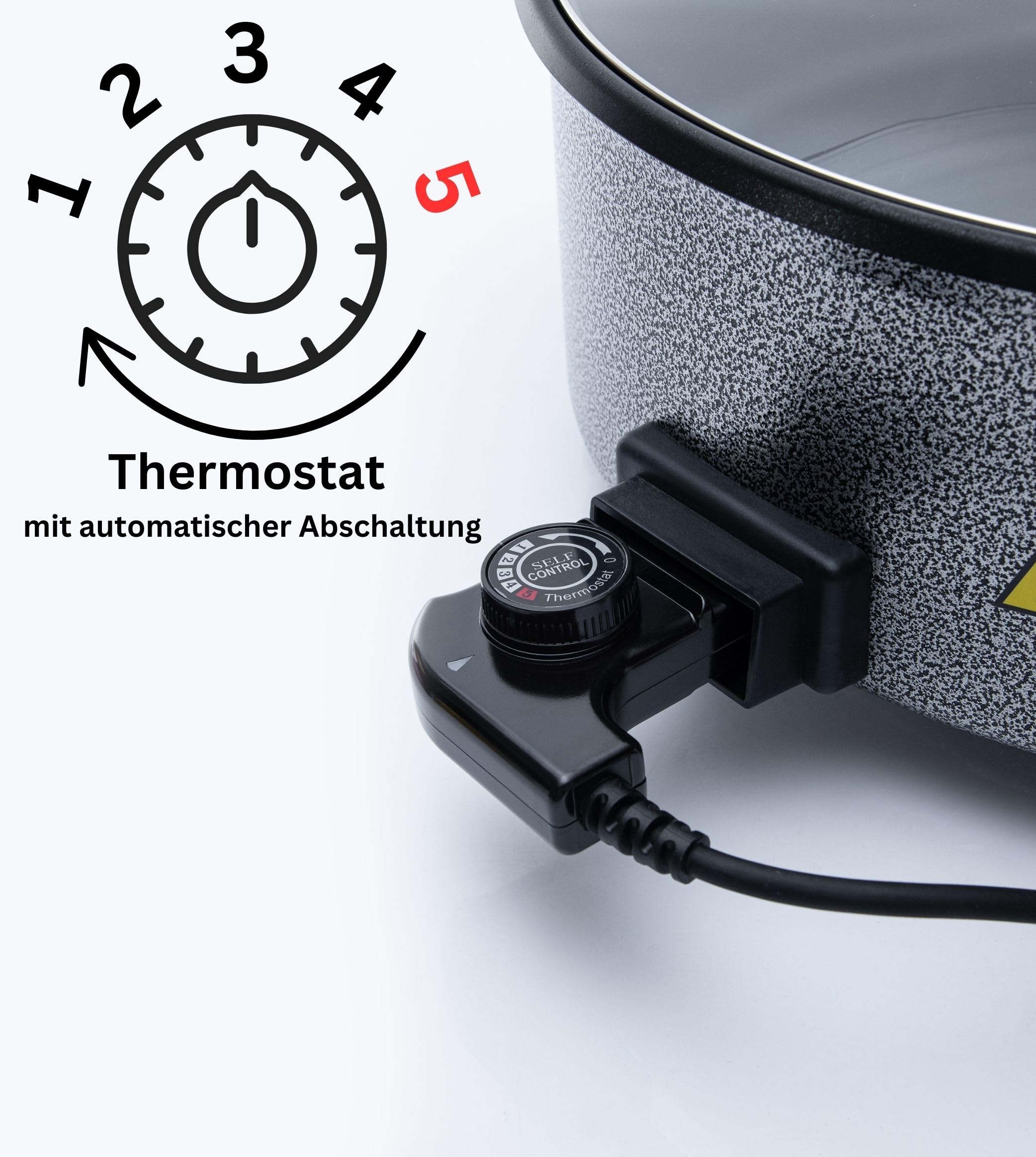 Partypfanne elektrische Multipfanne mit Antihaftbeschichtung Thermostat 36 x 7cm
