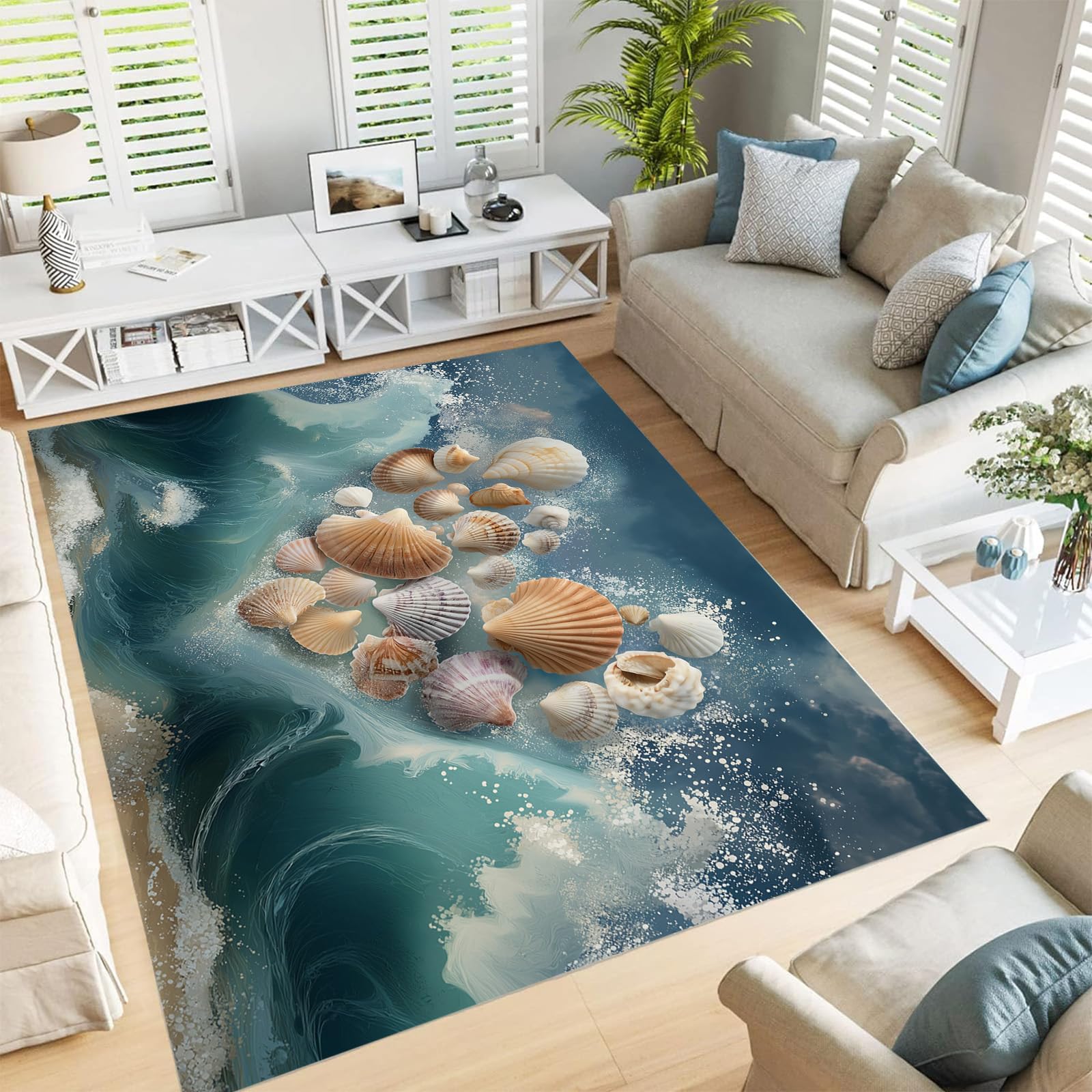 Tapis antidérapant et lavable en machine pour un salon effet 3D unique