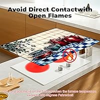 Vista 3 de Cubierta de estufa de vidrio resistente al calor con revestimiento de goma antideslizante – Protector de estufa eléctrica, resistente a