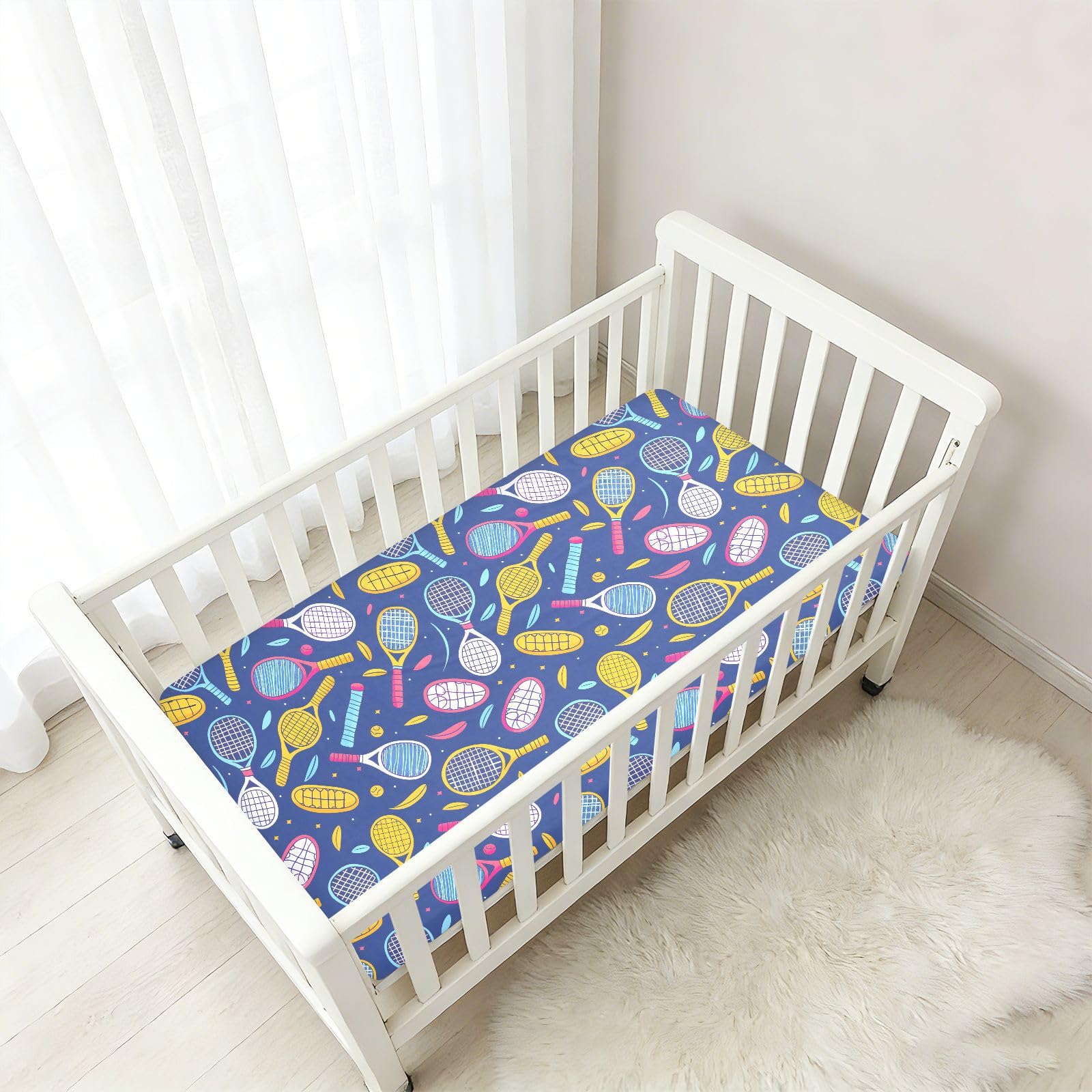 Drap-housse pour berceau de bébé motif dessin animé pour garçons et filles - 71,1 x 132,1 cm