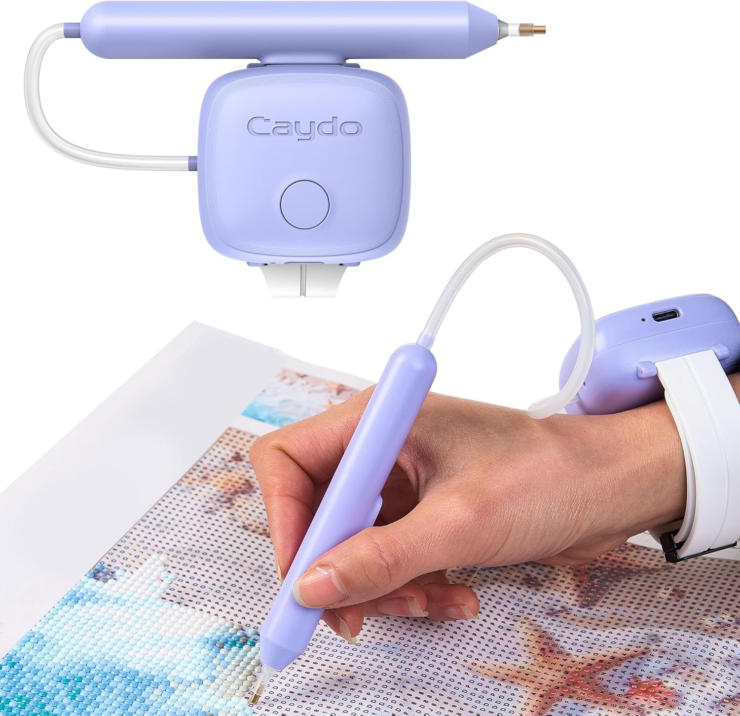 Caydo Electric Diamond Art Pen, Wireless & Wearable & Rechargeable & No Wax Pen, Ultra Quiet Diamond Painting Tools for Kits for Adults, EP5