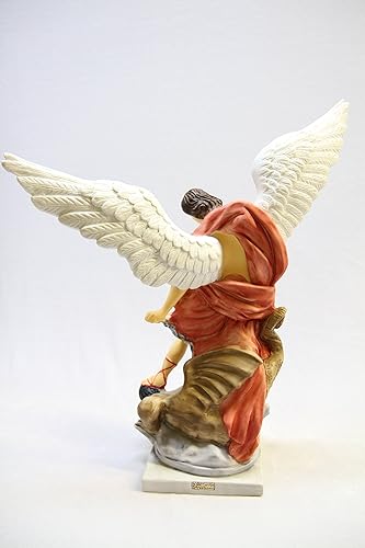 Miniatura 7 de Estatua católica italiana de San Miguel Arcángel, de 16 pulgadas, escultura religiosa, colección Vittoria, hecha en Italia, pintada a mano