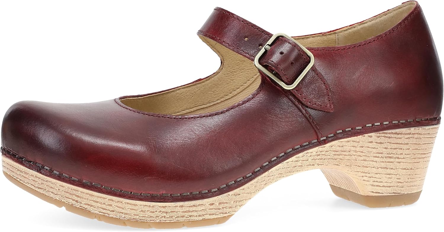 Dansko Lilah Mary Jane Clog for Women - Linings from Recycled Materials and Leather for Breathability- Lightweight Rubber Outsole for Long-Lasting Wear