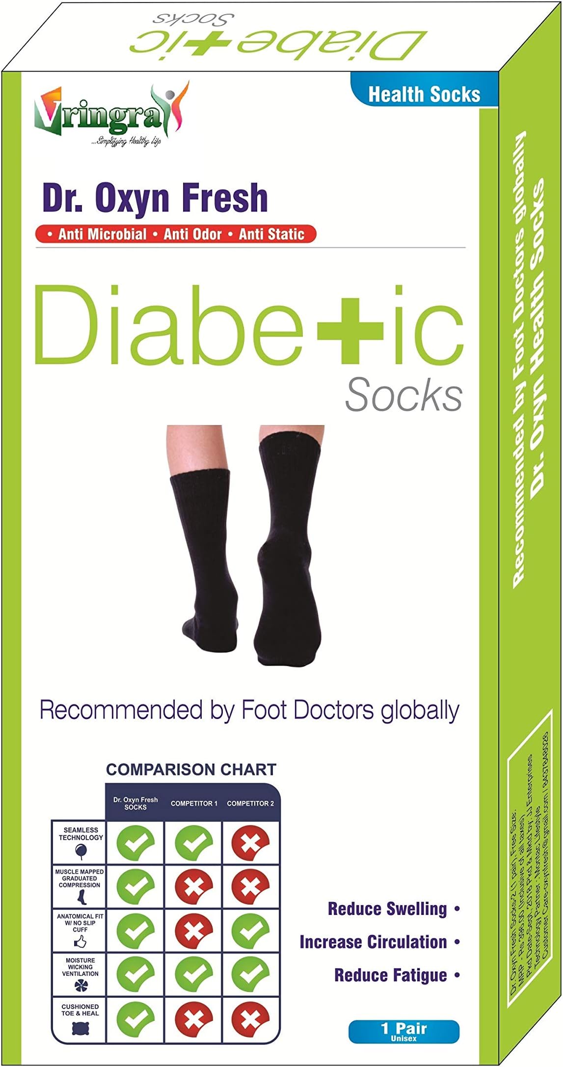 Fresh Diabetic Care Socks For Men & Women (One Pair)