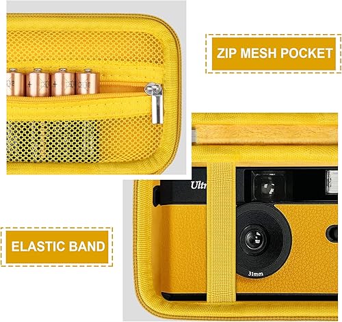 Miniatura 4 de Estuche rígido de viaje para cámara Kodak F91 ShotIlfordCorex reutilizable Ultra de 1.378 in, funda protectora de transporte con bolsillo de malla