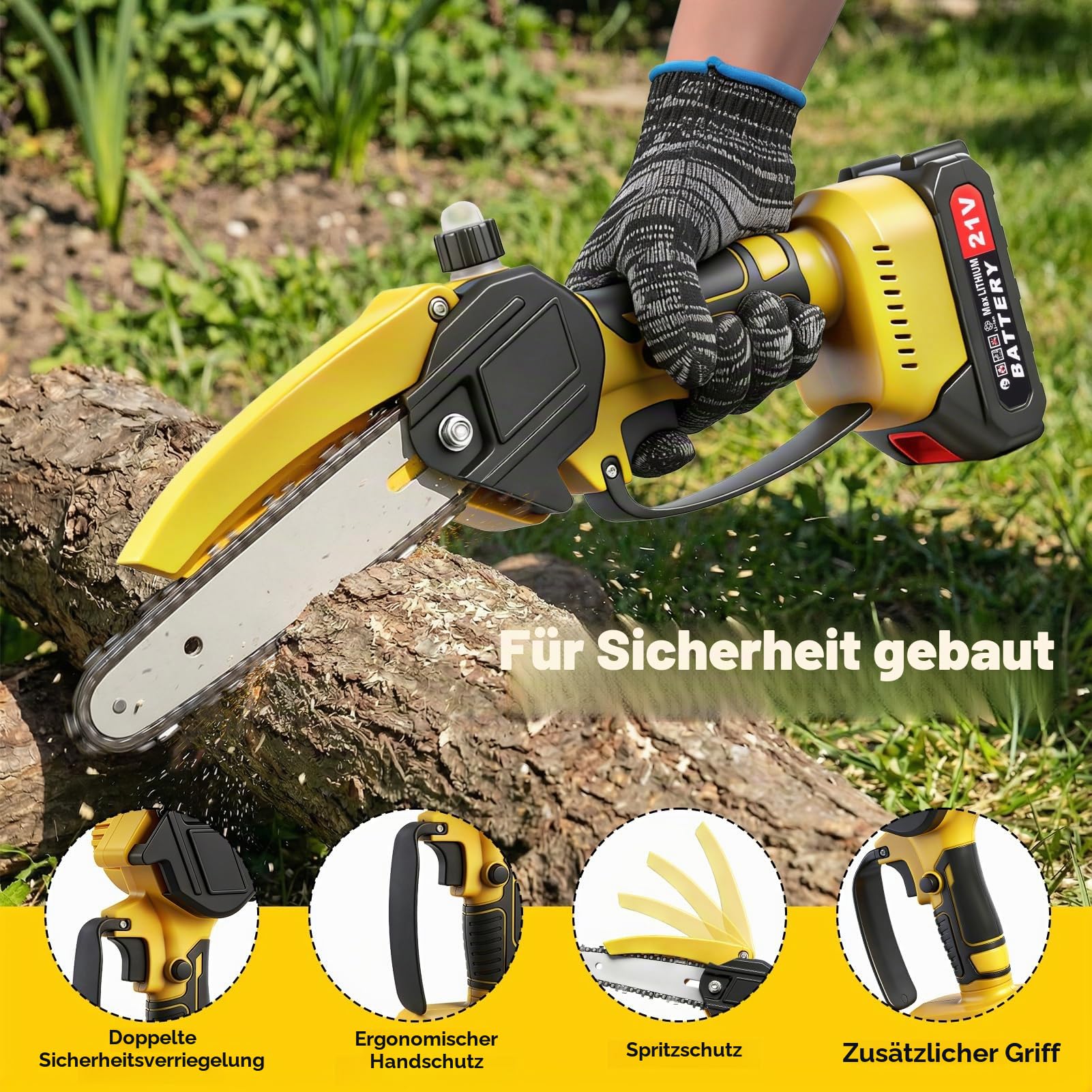 21V Akku Teleskop Hochentaster, 6 Zoll Hochentaster Akku Elektrisch
